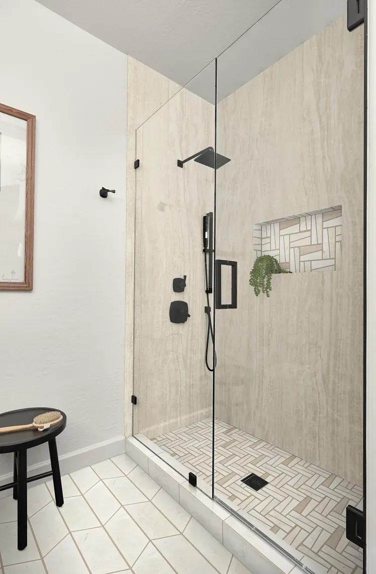 Tiled shower