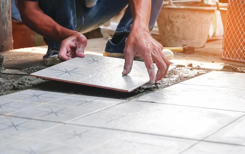 Tile flooring installation